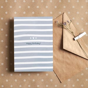Karte Geburtstag Grußkarte Blau Geburtstagskarte "Happy Birthday!"