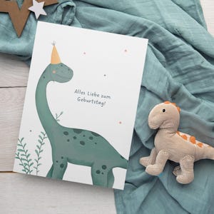 Karte Geburtstag Kindergeburtstag Grußkarte Geburtstagskarte Dino