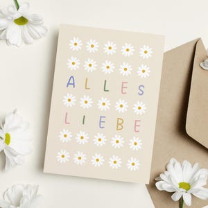 Karte Geburtstag Grußkarte Blume Geburtstagskarte "Alles Liebe"