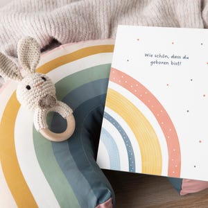 Karte Geburt Baby Grußkarte Neutral Geschenk zur Geburt "Wie schön, dass du geboren bist!"
