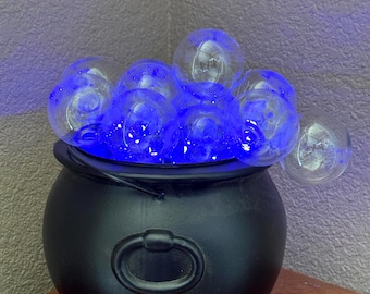 Calderone da strega da 8" per le feste di Halloween con luci di pozione viola e bolle!!!