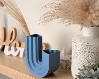 Jarrón con forma de arco escultural: decoración minimalista para el hogar (ideal para flores secas)
