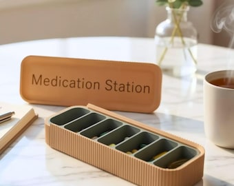 Medium Size Personalized Weekly Pill Organizer: 7-Day AM/PM Travel Case