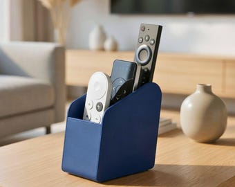 3-Slot Felt Lined Remote Control Holder, TV Remote Organizer, Modern Remote Caddy, Minimalist Living Room Storage, Coffee Table Organizer