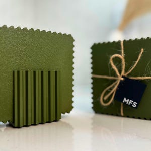 Contemporary Coasters with Felt Padding and Holder Stand - 3D Printed Set of 4