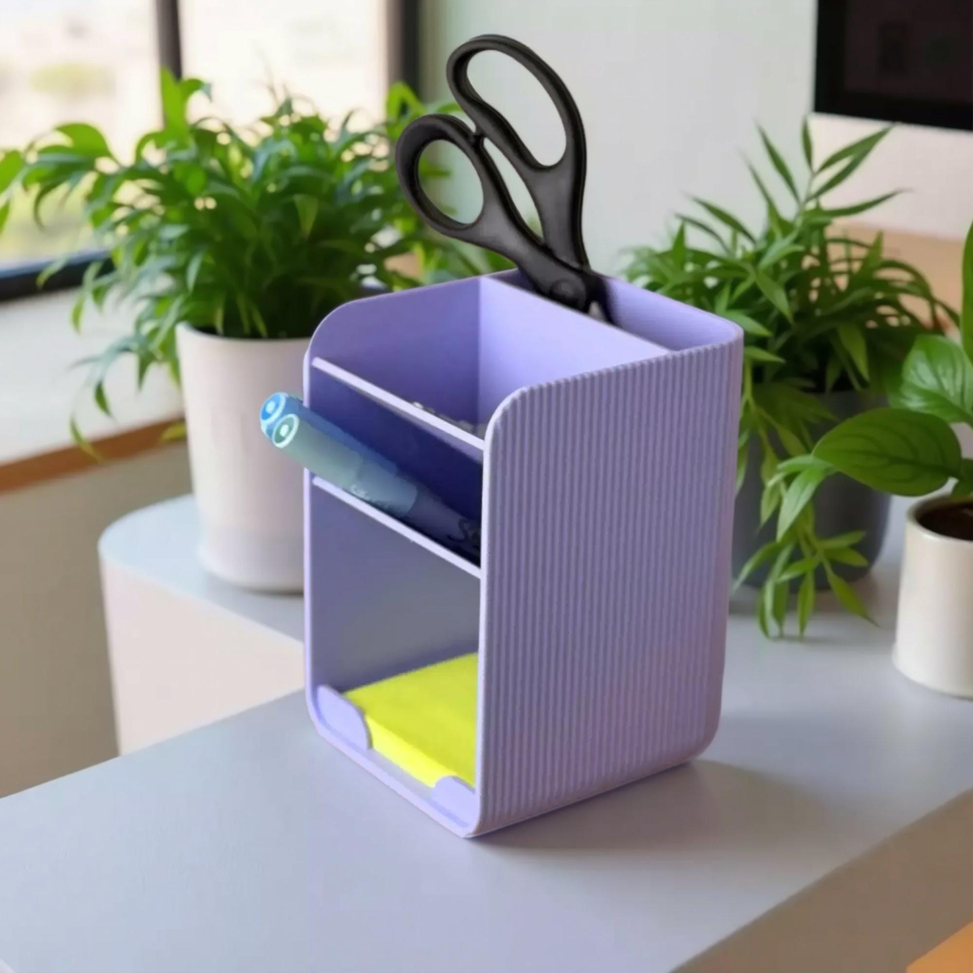 Sticky Note Organizer, Post-it Note Holder, Desk Organizer With Pen ...