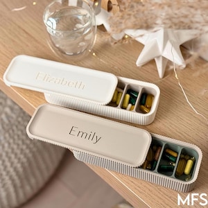 Organizador semanal de pastillas personalizado: estuche de viaje de 7 días para mañana/noche, tamaño mediano.