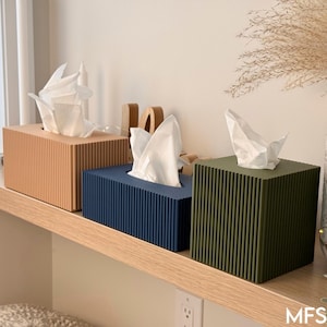 Tissue Box Cover: Sleek Rounded Shape - Fits Standard & Kirkland Boxes