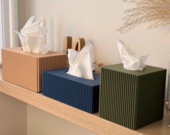 Tissue Box Cover: Sleek Rounded Shape - Fits Standard & Kirkland Boxes