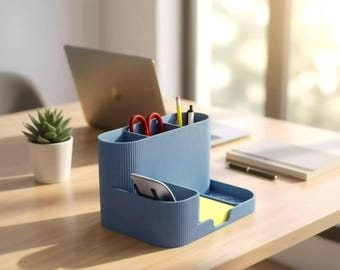 Organizador de escritorio personalizado, soporte para notas adhesivas y portalápices, organizador de oficina, accesorios de escritorio, almacenamiento para el espacio de trabajo, decoración de escritorio