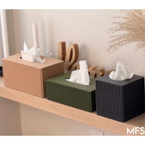 Modern Tissue Box Cover, Minimalist Kleenex Holder, Bathroom Decor, Desk & Bedroom Accessory, Living Room Decor, Housewarming Gift