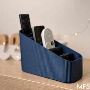 5 Slot Remote Control Holder, Felt Lined Remote Caddy, Coffee Table Organizer, Modern Living Room Decor, Minimalist TV Remote Storage, Gift