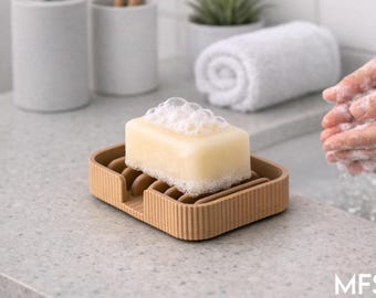 Minimalist Soap Dish, Drainage and Non-Slip Pads (Compact Sink Size)