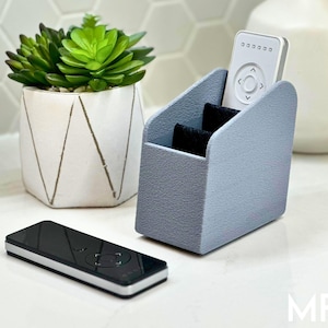 Soporte para mando a distancia de 3 ranuras con aspecto de hormigón, organizador de mandos a distancia para TV, moderno organizador de mandos a distancia, almacenamiento minimalista para sala de estar, organizador de mesa de centro