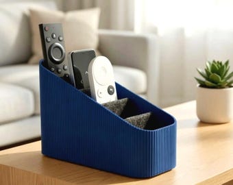 Soporte para mando a distancia de 5 ranuras impreso en 3D, organizador forrado de fieltro, estilo minimalista para salón.