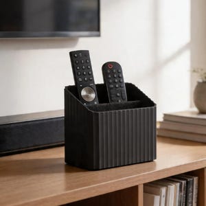 Moderne afstandsbediening voor tv met 2 sleuven, houder voor afstandsbediening, minimalistisch salontafeldecor, externe caddy, controllerstandaard, opbergruimte in de woonkamer