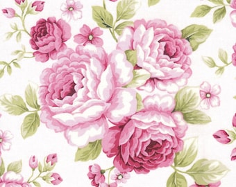 Stunning~Shabby Cottage Chic~Precut Quilt Kit Fabric~Roses~Pink & Green~QK#112