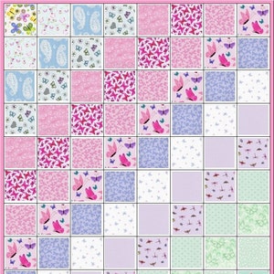 Butterfly Kisses~Precut Quilt Kit~For Baby Girl, Young Girl or Toddler~Fabric~QK#714