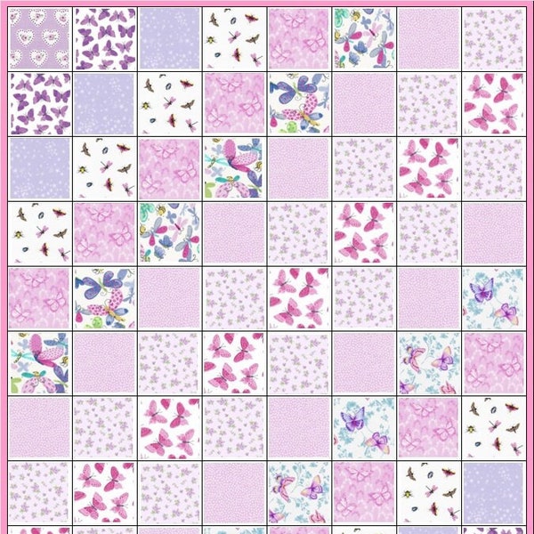 Cherish~Precut Quilt Kit~For Baby Girl, Little Girl~ Lavender, Purple & Pink~Fabric~QK#749