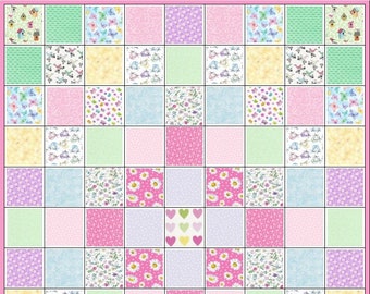 Little Miss Sunshine~Precut Quilt Kit~Young Girl or New Baby Girl~17 different sweet fabrics in this kit~Fabric~QK#754