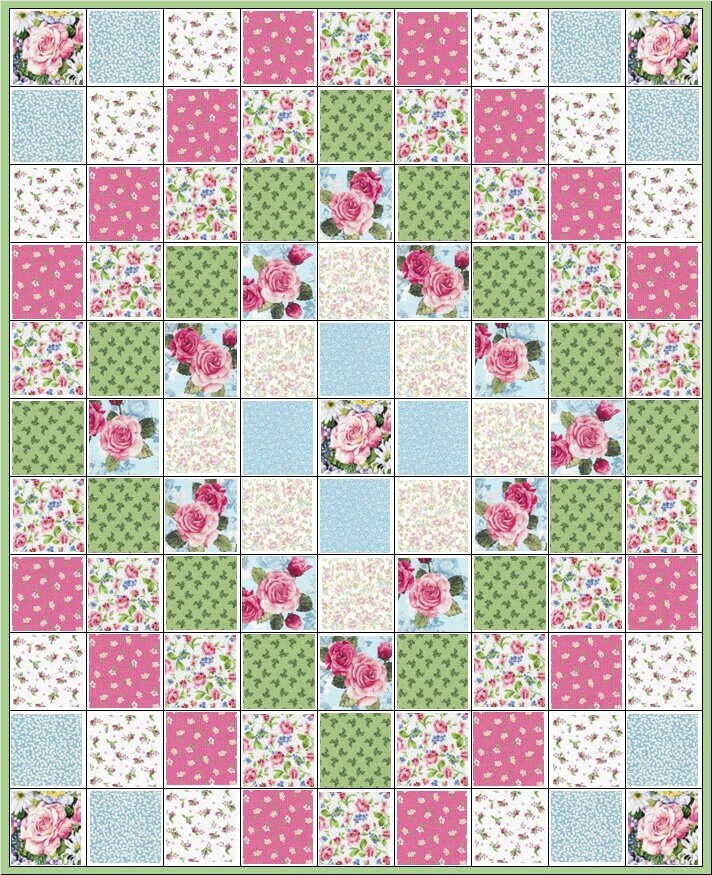 Roses of Remembrance Quilt-As-You-Go Backing Fabric