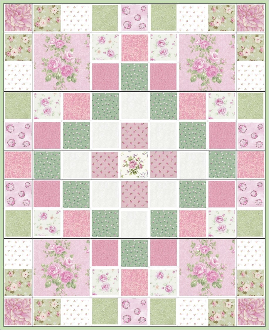 Cottage RoseShabby ChicPrecut Quilt KitPink Etsy