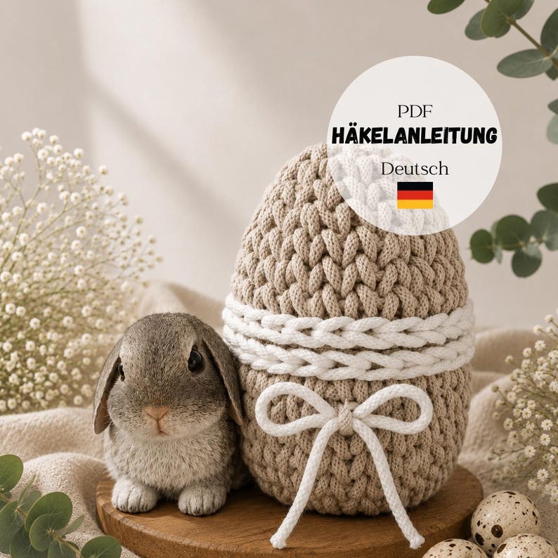 Crochet pattern for an Easter egg | PDF download | Crochet Easter decorations | DIY Easter gift | Digital instructions image 1