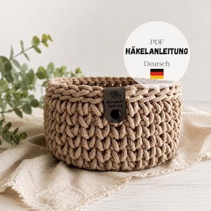Crochet basket pattern | PDF pattern for a storage basket made of cotton cord | DIY crochet pattern | Crochet your own basket | Digital download