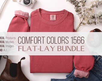 Comfort Colors C1566 Crewneck Mockup Bundle | CC 1566 Crew Mock-up Bundle | Prawdziwy model | Neutralny Minimalistyczny Modny Letni Jesienny Sweter Makieta