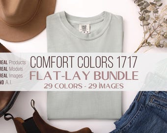 Comfort Colors C1717 Tshirt Mockup Bundle | CC 1717 T-Shirt Mock-up Bundle | Real Model | Neutral Minimal Trendy Summer Fall Long Shirt Mock