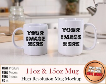 Tassenmodell 15 Unzen 11 Unzen ein Bild - Zweifarbige Keramik-Kaffeetassen verfügbar - Akzentbecher Mock POD Bundle-Bulk Dye Sublimation Akzentbecher Mockup