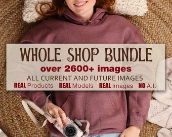 Whole Shop Mockup Bundle - Real Models NO AI mocks like Gildan 5000, 18000 Comfort Colors 1717, Bella Canvas 3001, mugs Entire Shop Bundle