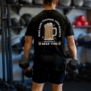 Beer time, Workout T-Shirt for Men, Gym Lifting Apparel, Weightlifting Shirt, workout shirt, fitness shirt, oversized shirt