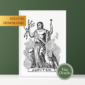 Jupiter Print | Roman Mythology Wall Art | Roman Gods Wall Decor | King of the Gods | God of Thunder | God of Sky | Digital Download