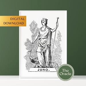 Impresión de Juno / Arte mural de mitología romana / Decoración de pared de diosa romana / Descarga digital