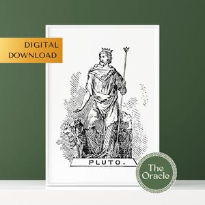 Pluto God Print | Roman Mythology Wall Art | Roman Gods Wall Decor | Digital Download
