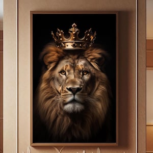 Lion King Tempered Glass Wall Art, Wild Animal Glass Printing Wall Decor, Lion Glass Wall Hanging, Lion Wall Art, Lion Glass Wall Decor Art