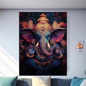 Ganesh Wall Art, Tempered Glass Wall Art, Glass Printing, Glass Large Wall Art, Hindu Wall Decor, Panoramic Wall Decor, Ganesh Wall Decor