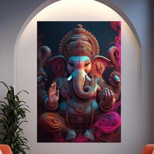 Ganesh Wall Art, Tempered Glass Wall Art, Glass Printing, Glass Large Wall Art, Hindu Wall Decor, Panoramic Wall Decor, Ganesh Wall Decor