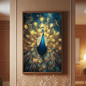 Peacock Glass Wall Art-Large Tempered Glass Wall Art-Wall Hangings-Animal Wall Decor-Glass Printing-Glass Wall Decor Art-Peacock Wall Decor