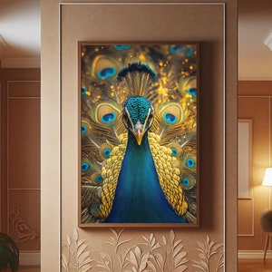 Peacock Glass Wall Art-Large Tempered Glass Wall Art-Wall Hangings-Animal Wall Decor-Glass Printing-Glass Wall Decor Art-Peacock Wall Decor
