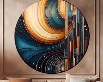 Tempered Glass Wall Art-Abstract Round Wall Art Gift-Abstract Wall Art-Tempered Glass Art-Glass Wall Decor-Glass Printing-Round Wall Decors