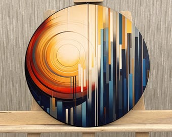 Tempered Glass Wall Art-Abstract Round Wall Art Gift-Abstract Wall Art-Tempered Glass Art-Glass Wall Decor-Glass Printing-Round Wall Decors