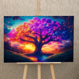Tree of Life Glass Decor | Tempered Glass Wall Art | Stained Pattern | Life of Tree | Large Wall Art | Wall Hangings | Stained Pattern Image