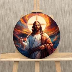 Jesus Tempered Glass Round Wall Art, Christ Wall Art, Jesus of Nazareth, Jesus Glass Art, Glass Printing Wall Art Decor, Religious Wall Art