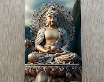 Buddha Wall Art,Tempered Glass Wall Art, Buddha Wall Decor,Glass Printing,Large Wall Art,Indian Wall Art,Hindu Wall Art,Buddha Wall Painting