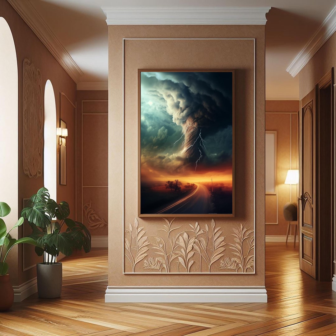 Desert Tornado Wall Art, Tempered Glass Wall Art, Wall Decor, Home ...