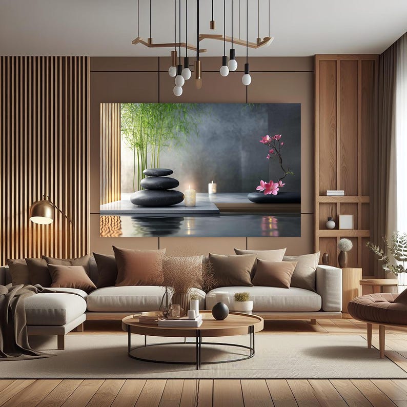 Zen Stones Wall Art, Zen Spa Tempered Glass Wall Decor, Spa Glass Art ...