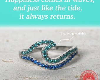 Wave Ring | A Self-Reminder | Anti Anxiety Ring | Self Love Ring | Gift For Daughter | Gift For Friend | Birthday gift for Daughter | Wave