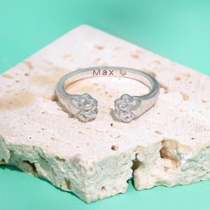 Haustier-Gedenkring | Sterling Silber Ring | Haustier Ring | Haustier Erinnerung Ring | Hunde Ring mit Gravur | Geschenk für Tierliebhaber | Haustier Ring